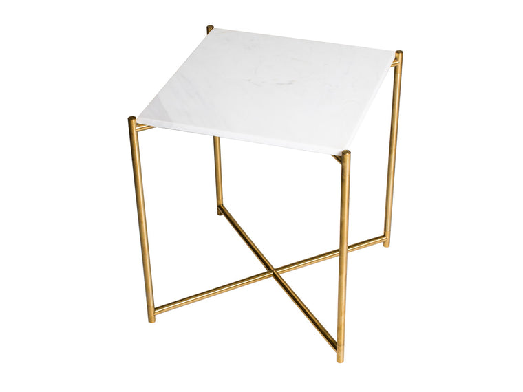 Gillmore Space Iris Square Side Table White Marble Top