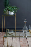 Gillmore Space Iris Large Low Console Table Clear Glass Top