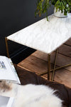 Gillmore Space Iris Large Low Console Table White Marble Top