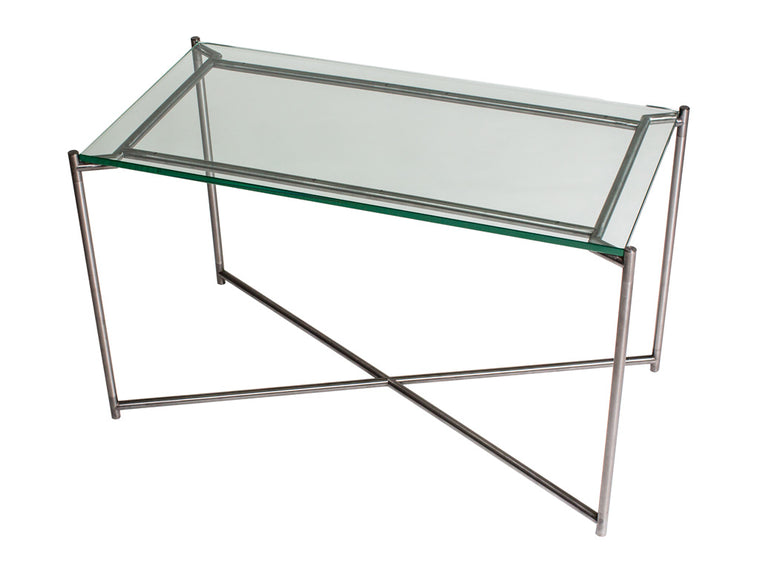 Gillmore Space Iris Rectangle Side Table Clear Glass Top