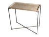 Gillmore Space Iris Small Console Table Weathered Oak Tray