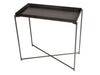 Gillmore Space Iris Small Console Table Gun Metal Tray