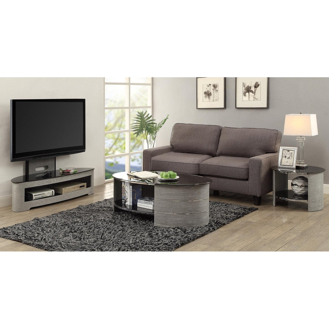 Jual Furnishings Grey Florence Cantilever TV Stand