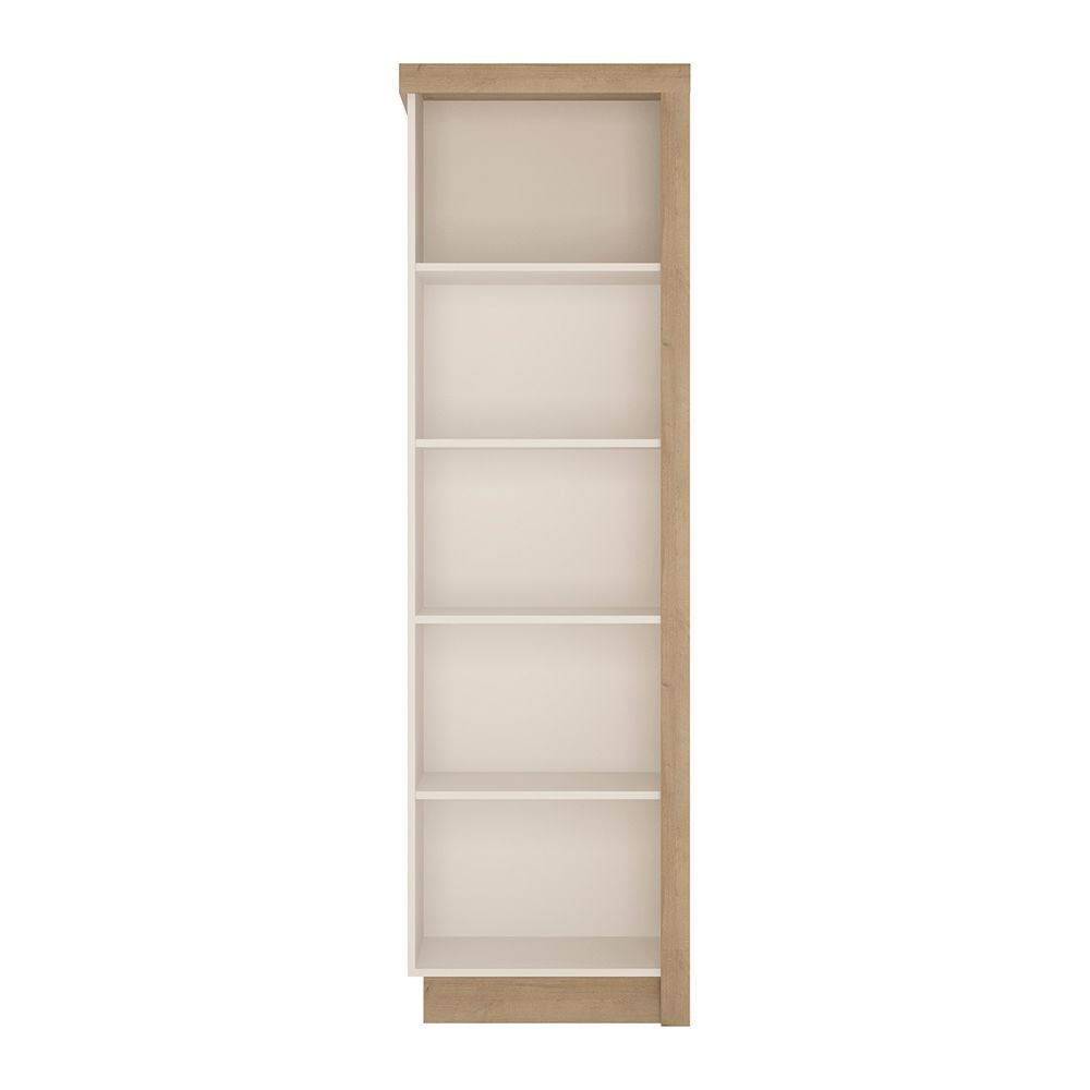 Axton Woodlawn Bookcase (LH) In Riviera Oak/White High Gloss