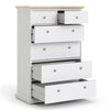 Axton Westchester Chest Of 6 Drawers In White and Oak