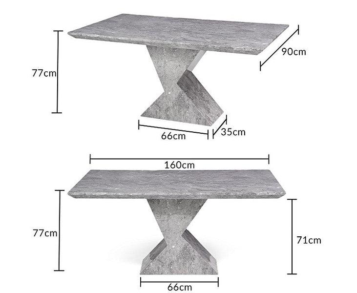 Allen 160cm Grey Dining Table