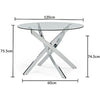 Daytona 120cm Glass Round Dining Table