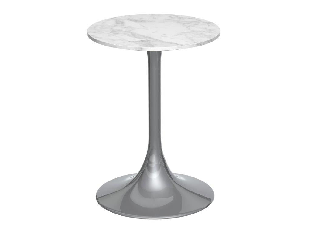 Gillmore Space Swan Circular Side Table White Marble Top