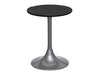 Gillmore Space Swan Circular Side Table Black Glass Top