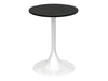 Gillmore Space Swan Circular Side Table Black Glass Top