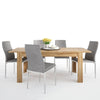 Axton Bronxwood Extending Dining Table in Grandson Oak + 4 Milan High Back Chair Grey