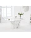 Alice 180cm Ivory White Marble Dining Table