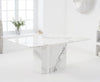 Alice 180cm Ivory White Marble Dining Table