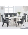 Alice 180cm Ivory White Marble Dining Table