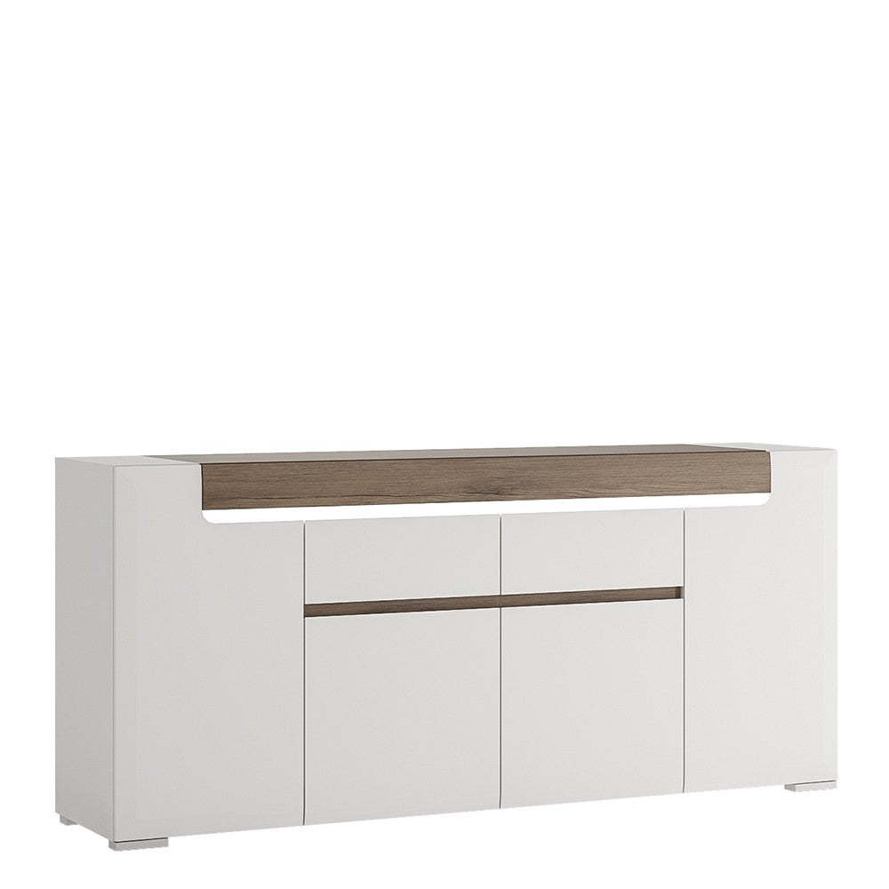 Axton Bronxdale Wide 4 Door 2 Drawer Sideboard (inc. Plexi Lighting)