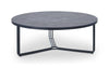 Gillmore Space Finn Large Circular Coffee Table Dark Oak Top & Black Frame