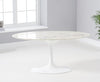 Brittney 160cm Oval Ivory White Marble Dining Table With Tonia Chairs