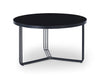 Gillmore Space Finn Small Circular Coffee Table Black Glass Top & Black Frame