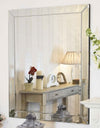 Carrington All Glass Modern Large Wall Mirror 117 x 91 CM