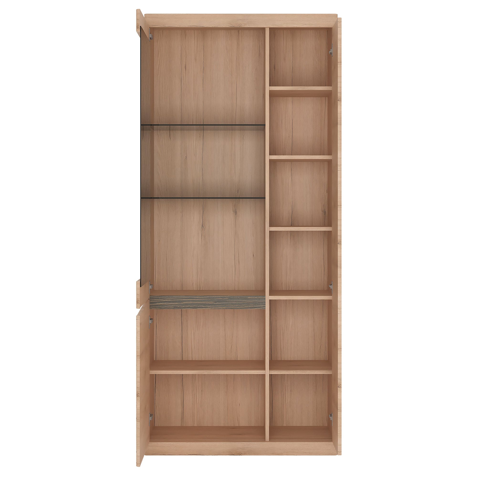 Axton Eastchester Tall 3 Door Display Cabinet In Oak