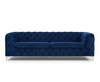 Alegra Blue Plush 3 Seater Sofa