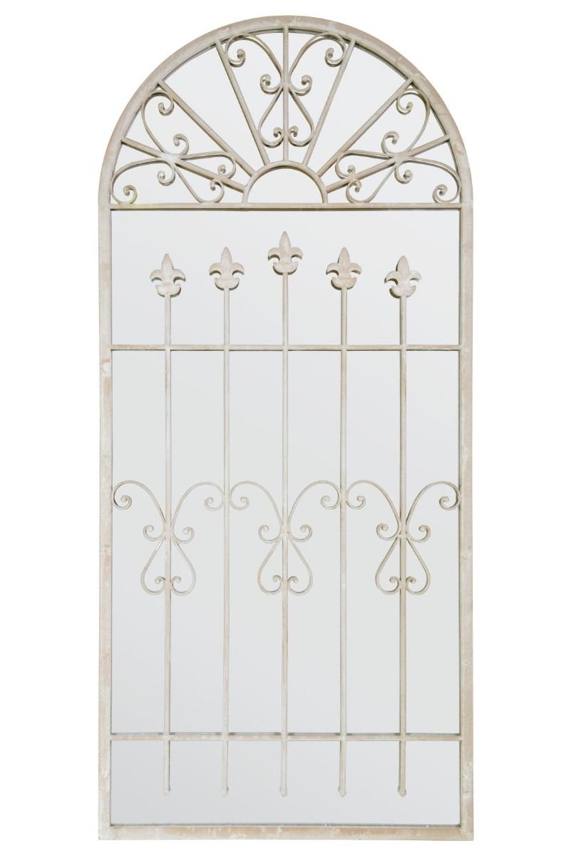 Carrington Gothic Arch Stone Coloured Large Garden Mirror 140 x 65 CM