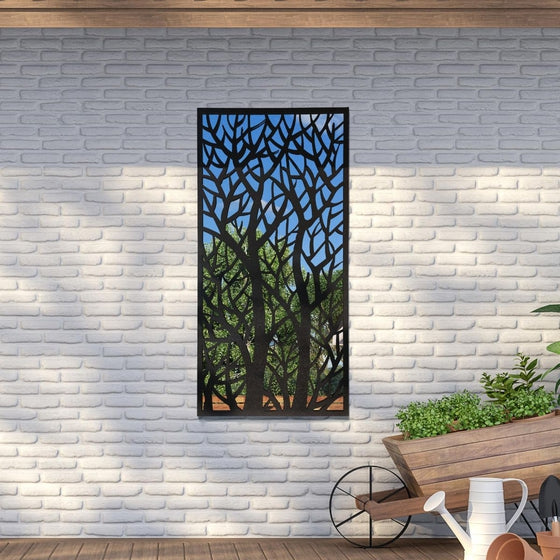 Carrington Extra large Metal Tree Design Decorative Garden Screen Mirror 120cm X 60cm