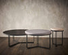 Gillmore Space Finn Small Circular Coffee Table Black Glass Top & Black Frame