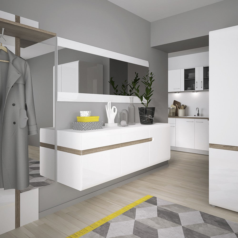 Axton Norwood Wall Mirror 164 cm Wide In White