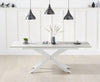 Britolli 180cm Extending Ivory White Ceramic Dining Table With White Legs