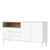 Axton Blauzes Sideboard 3 Drawers 3 Doors In White and Oak