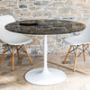 Gillmore Space Swan Large Circular Dining Table Clear Glass Top 110cm