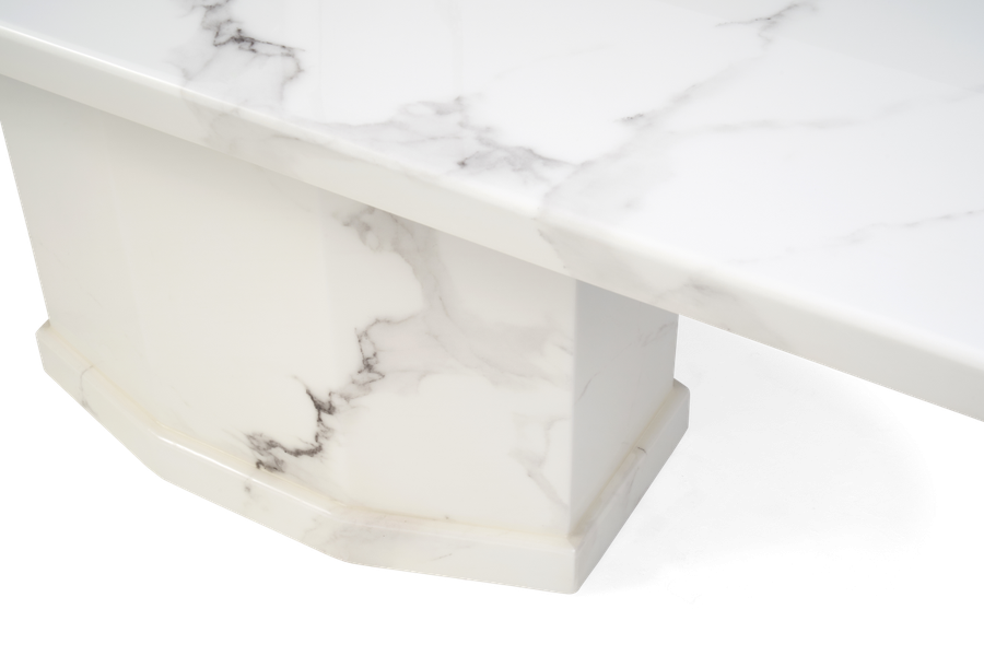 Como 160cm Ivory White Marble Dining Table