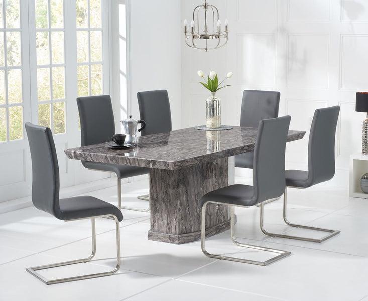 Como 200cm Grey Marble Dining Table
